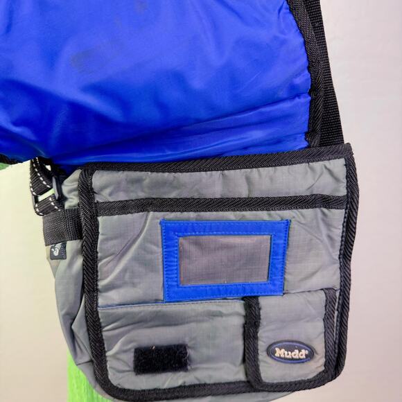 Mudd Messenger Sling Crossbody Bag Cosmetic Organizer Gray Black 90s Y2K Vintage - Picture 4 of 12